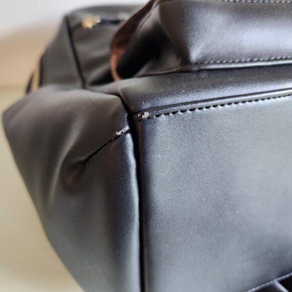 TWELVElittle Peek-a-boo Vegan Leather Diaper Bag Backpack in Black - Picture 6 of 9